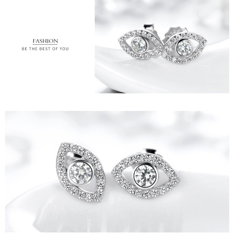 Orecchini a bottone con simbolo del malocchio in argento sterling 925 Buddha Stones