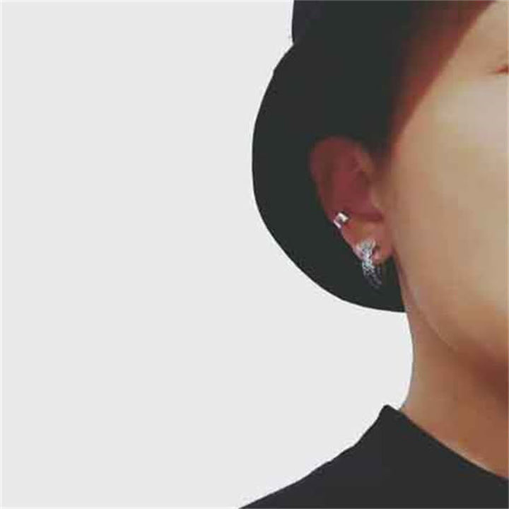 Orecchini di protezione con motivo a cerchio di drago in argento sterling 925