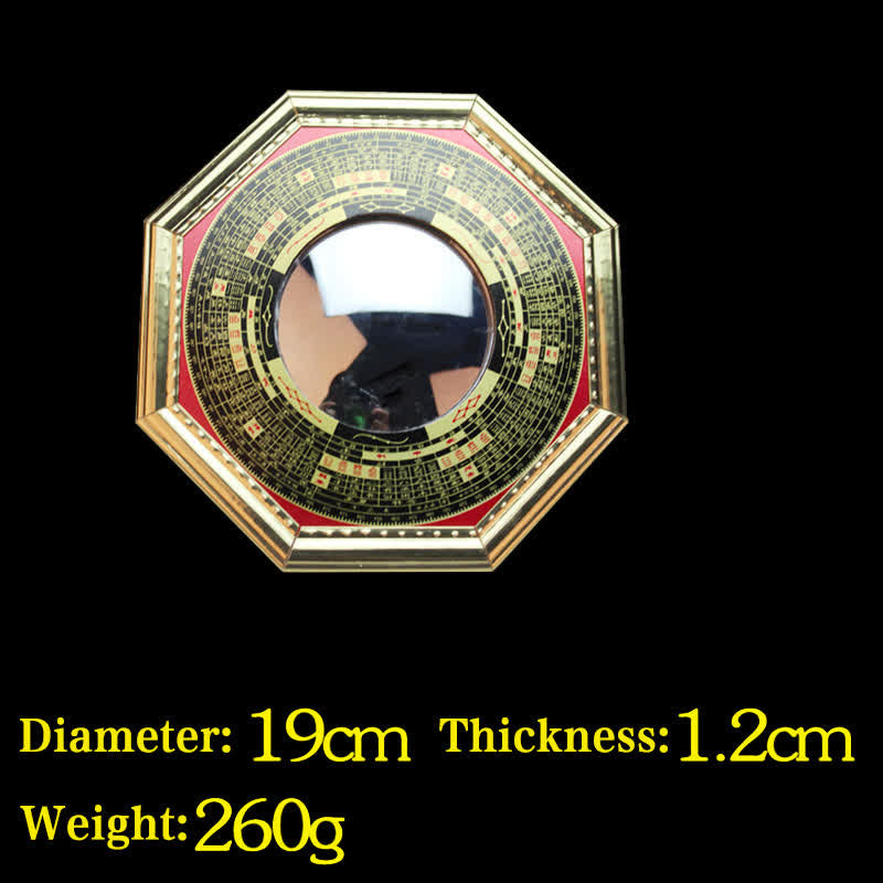 Feng Shui Bagua Mappa Equilibrio Armonia Soggiorno Mappa Energetica Specchio - Specchio convesso Bagua Map da 19 cm - image 10