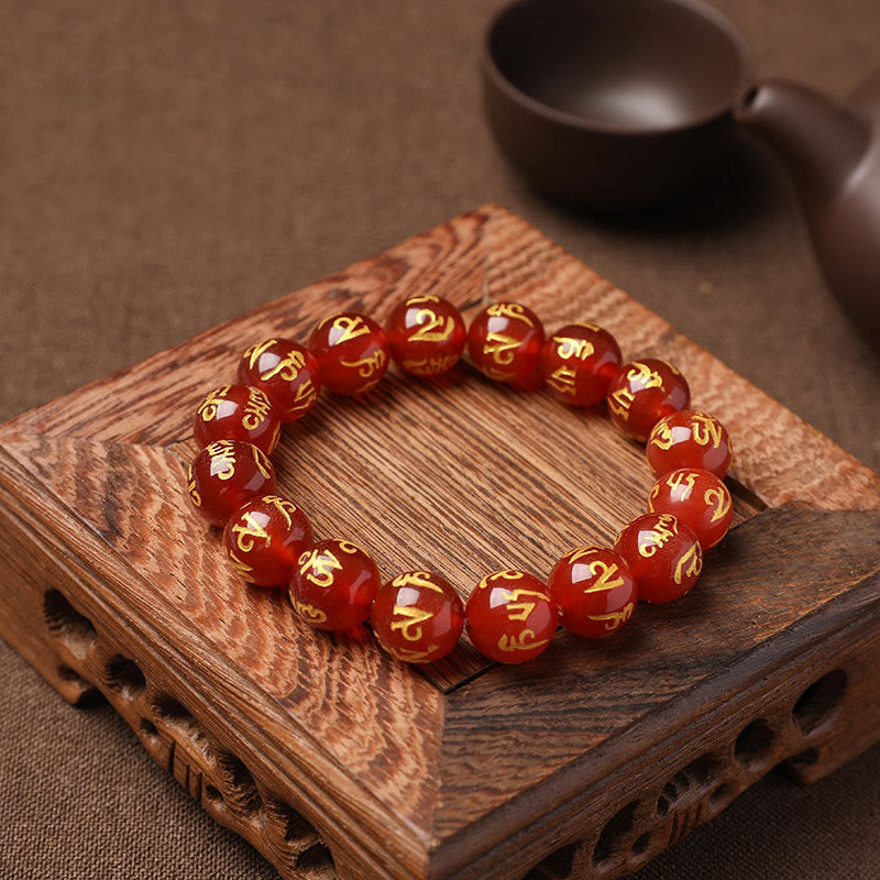 Braccialetto di meditazione Om Mani Padme Hum in onice nero e cristallo bianco del Tibet Buddha Stones