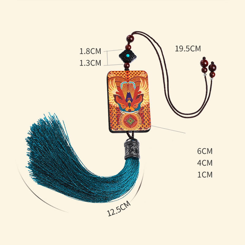 Buddha Stones PiXiu Legno di ebano Fortuna Ricchezza Nappa Decorazione da appendere all'auto