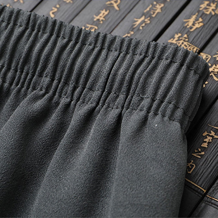 Buddha Stones Tang Suit Hanfu Drago Cinese Tradizionale Kung Fu Uniforme Manica Corta Top e Pantaloni Abbigliamento Uomo Set