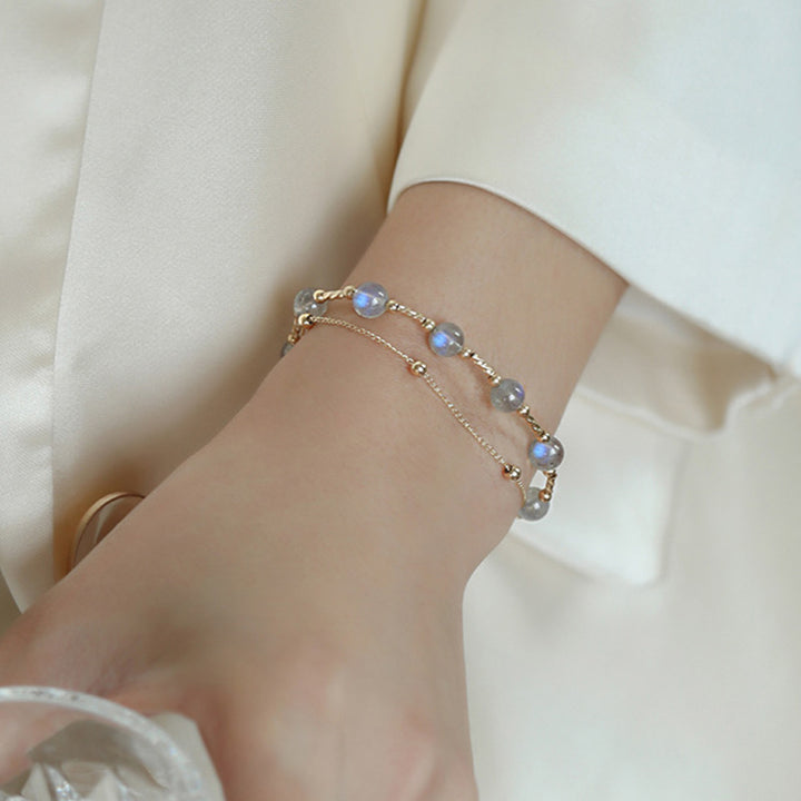 Bracciale a catena affascinante e positiva in pietra di luna