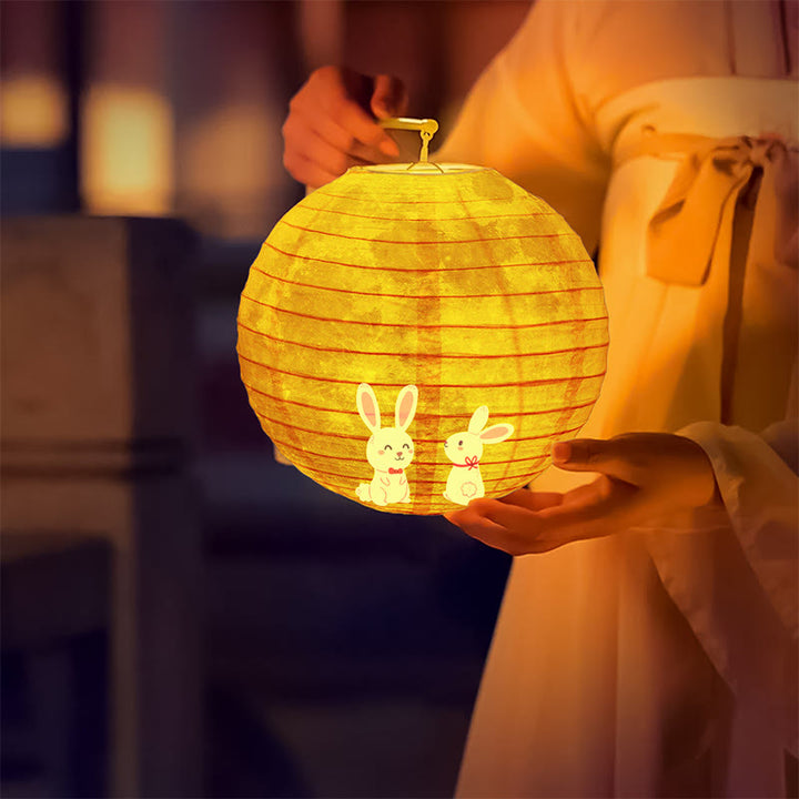 Lanterna di carta fai da te Buddha Stones Coniglio Lanterna di carta Decorazione per lanterna per la festa di metà autunno