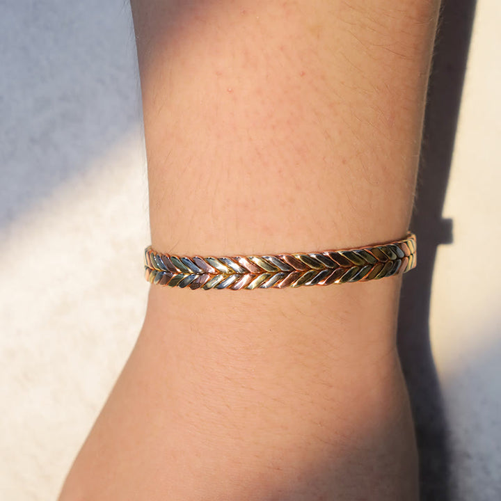 Bracciale rigido regolabile in rame magnetico vintage Buddha Stones