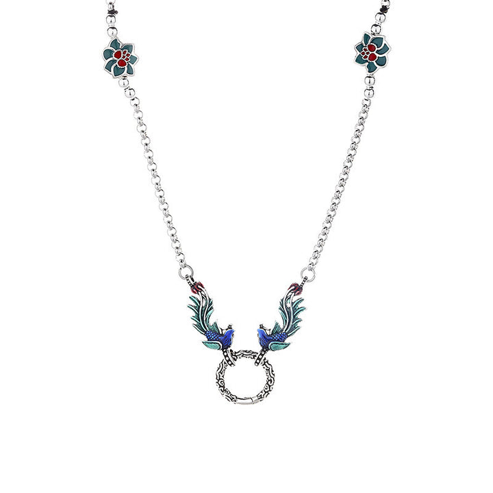 Collana con ciondolo a forma di fiore di loto con Buddha Stones, fenice, protezione dalla fortuna - image 5