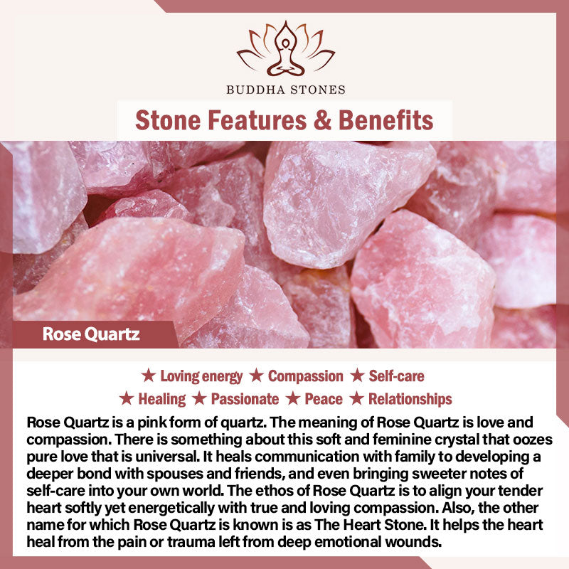 Braccialetto Buddha Stones Natural Rose Quartz Love Caring - image 11