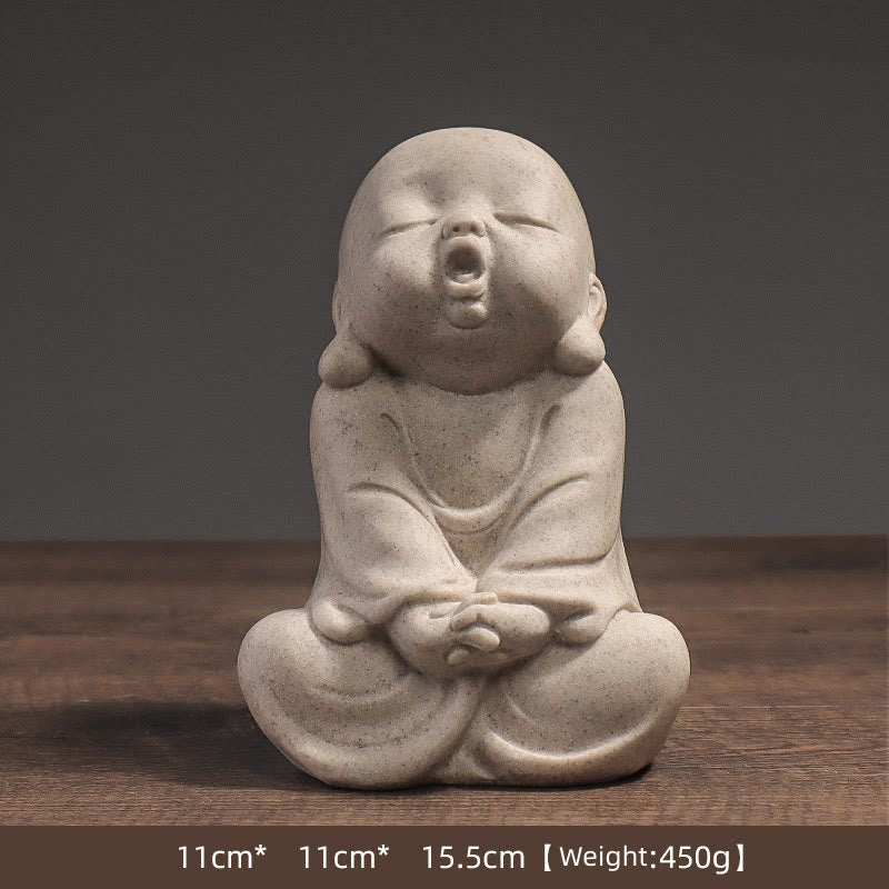 Buddha Stones Meditazione Tibetana Buddha Monaco Benedizione Serenità Resina Decorazione della casa