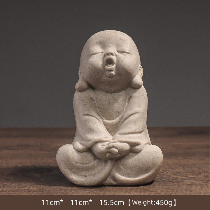 Buddha Stones Meditazione Tibetana Buddha Monaco Benedizione Serenità Resina Decorazione della casa