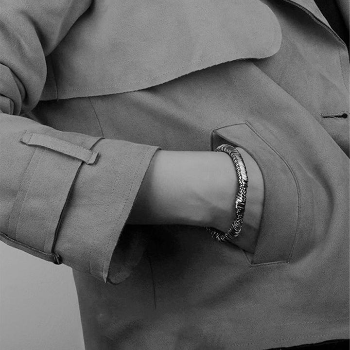 Bracciale a catena con design intrecciato vintage in argento sterling 925 Buddha Stones, per la guarigione della ricchezza - image 11