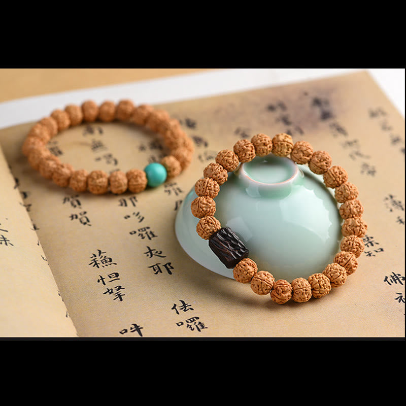 Buddha Stones Tibet Rudraksha Bodhi Seme Ricchezza Auspicio Bracciale - image 32