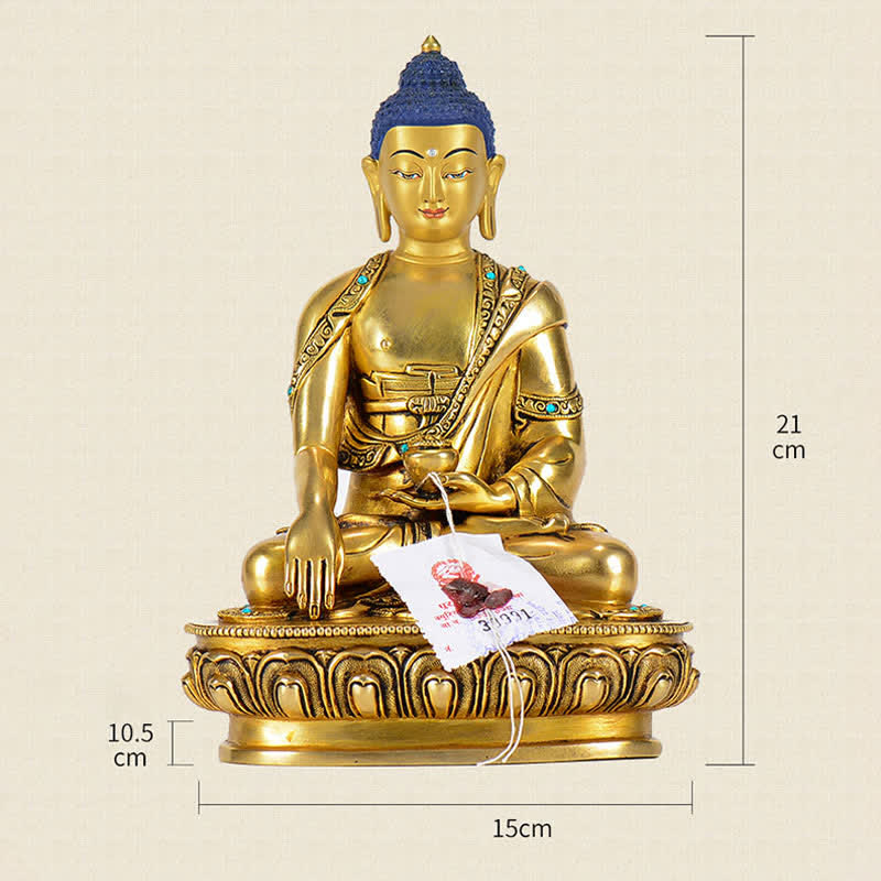 Statua di rame della compassione di Buddha Shakyamuni Decorazione - image 13
