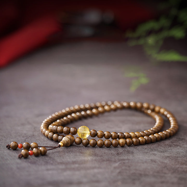 Buddha Stones 108 Mala Beads 999 Oro Brunei Agarwood Cuore Sutra Ambra Agata Rossa Forza Bracciale Meditazione