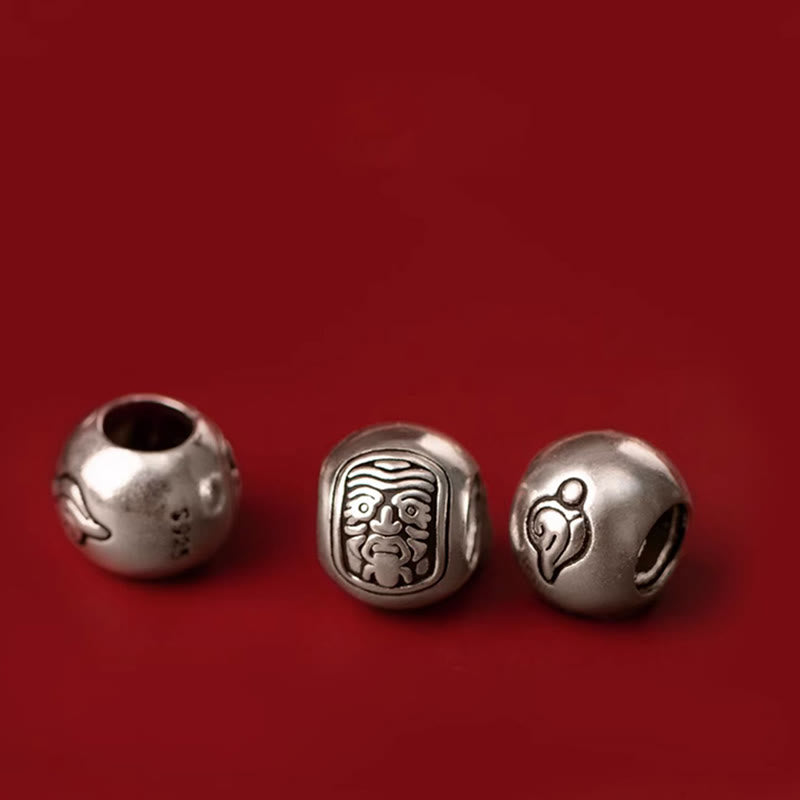 Braccialetto in corda con Buddha Stones in argento sterling 925 tibetano Zakiram, dea della ricchezza e della fortuna
