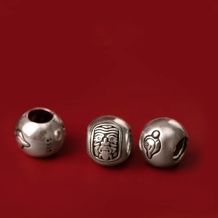 Braccialetto in corda con Buddha Stones in argento sterling 925 tibetano Zakiram, dea della ricchezza e della fortuna