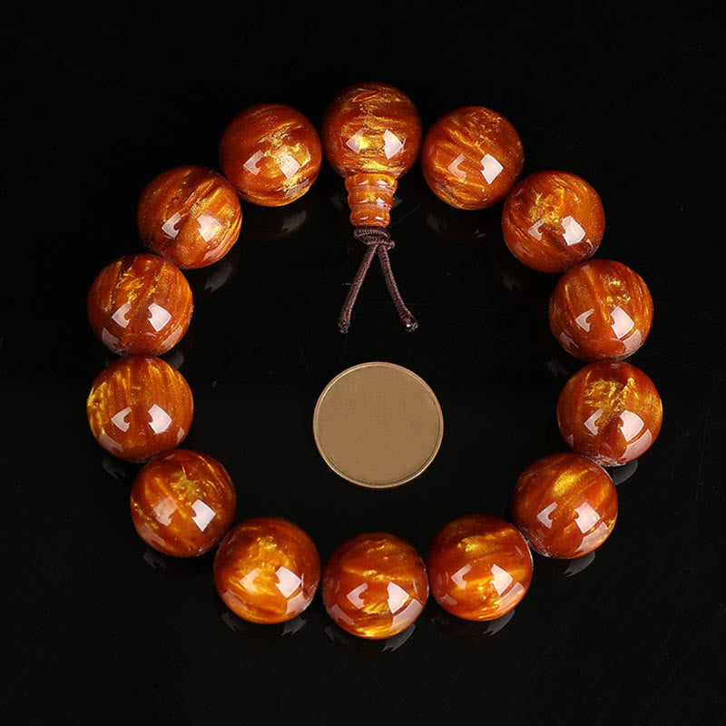 Buddha Stones Golden Sea Willow Braccialetto Mala Successo Positivo