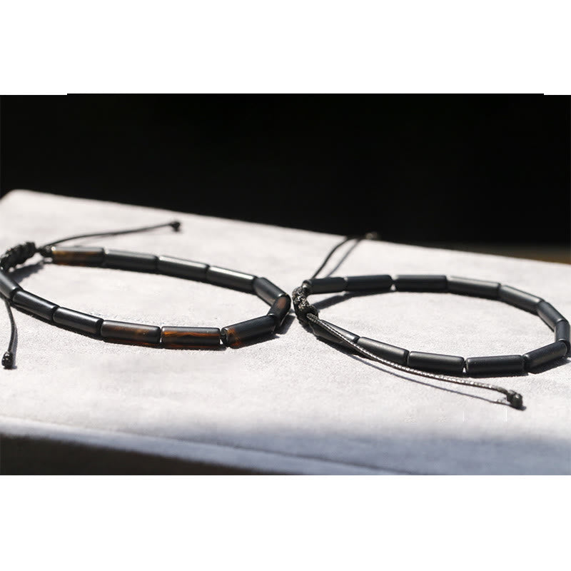 Braccialetto di protezione e supporto con perline di onice nero Buddha Stones