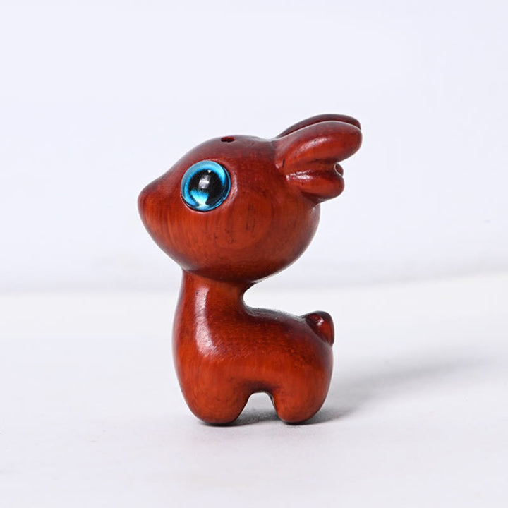 Buddha Stones Piccola foglia Sandalo rosso Legno di ebano Sandalo Sandalo verde Mini cervo fortunato Decorazione di protezione