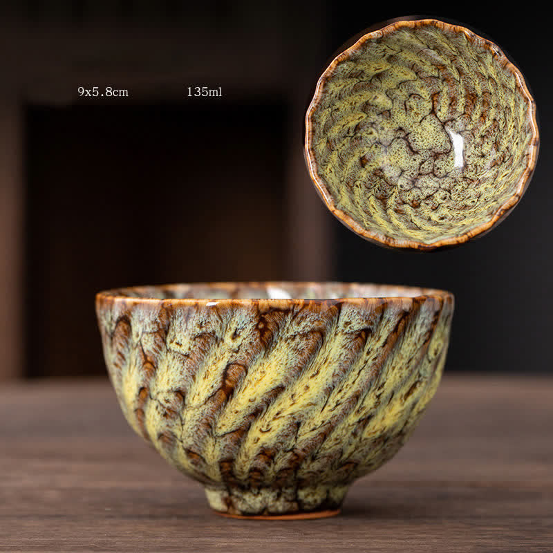 Buddha Stones Peach Blossom Pattern Tazza da tè in ceramica Tazze da tè a forma di fiore
