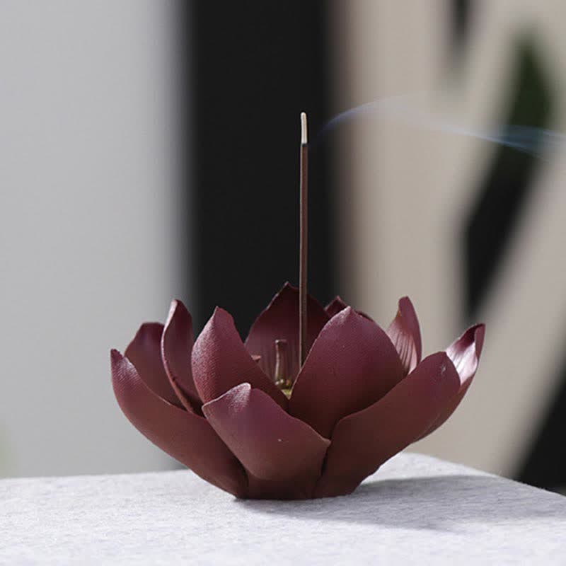 Buddha Stones Tibetano Lotus Pace Positiva Bruciatore di Incenso Decorazione