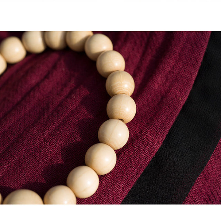 Buddha Stones Naturale Abelia Biflora Legno Benedizione Polso Mala