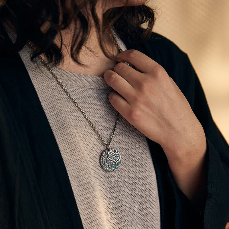 Collana con ciondolo in argento sterling 990 con Buddha Stones, equilibrio tra acqua e fuoco, Yin Yang - image 10