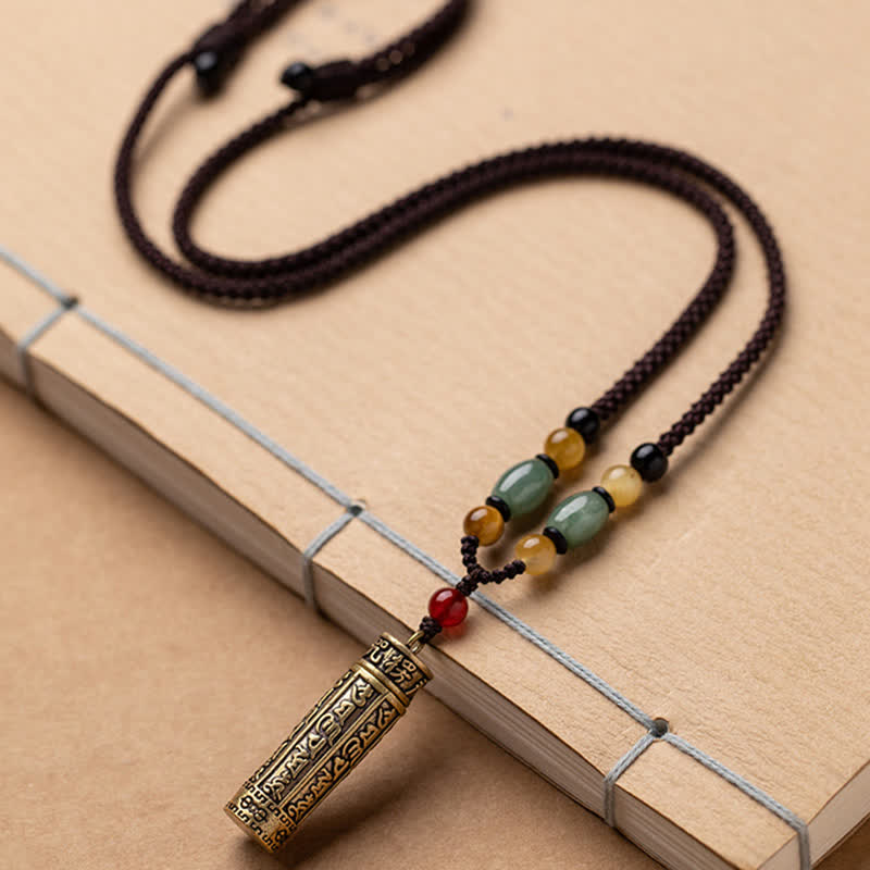 Buddhastoneshop Tibet Om Mani Padme Hum Agata Shurangama Sutra Collana con pendente di protezione - image 7