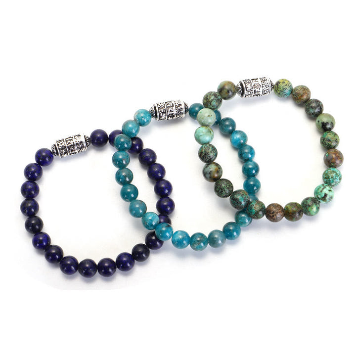 Buddha Stones Lazurite naturale Pietersite Unakite Om Mani Padme Hum Bead Braccialetto positivo