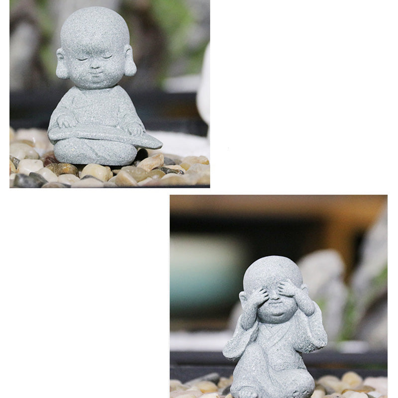 Buddha Stones Meditazione Preghiera Monaco Statua del Buddha Serenità Decorazione della casa