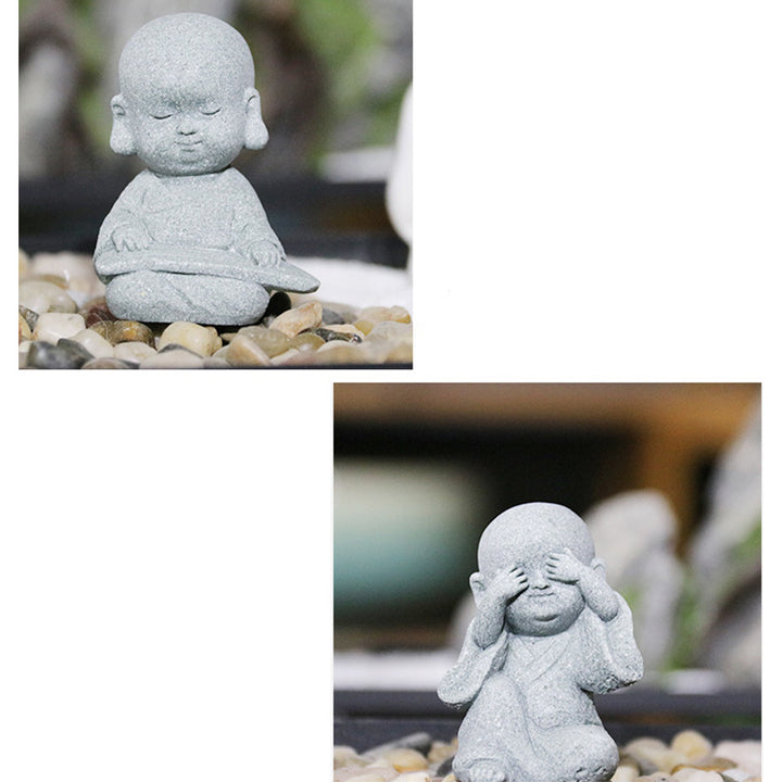 Buddha Stones Meditazione Preghiera Monaco Statua del Buddha Serenità Decorazione della casa
