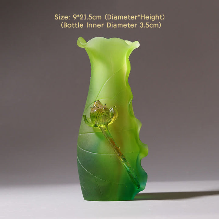Feng Shui Lotus fatto a mano Liuli Crystal Art Piece Home Office Offerta Decorazione