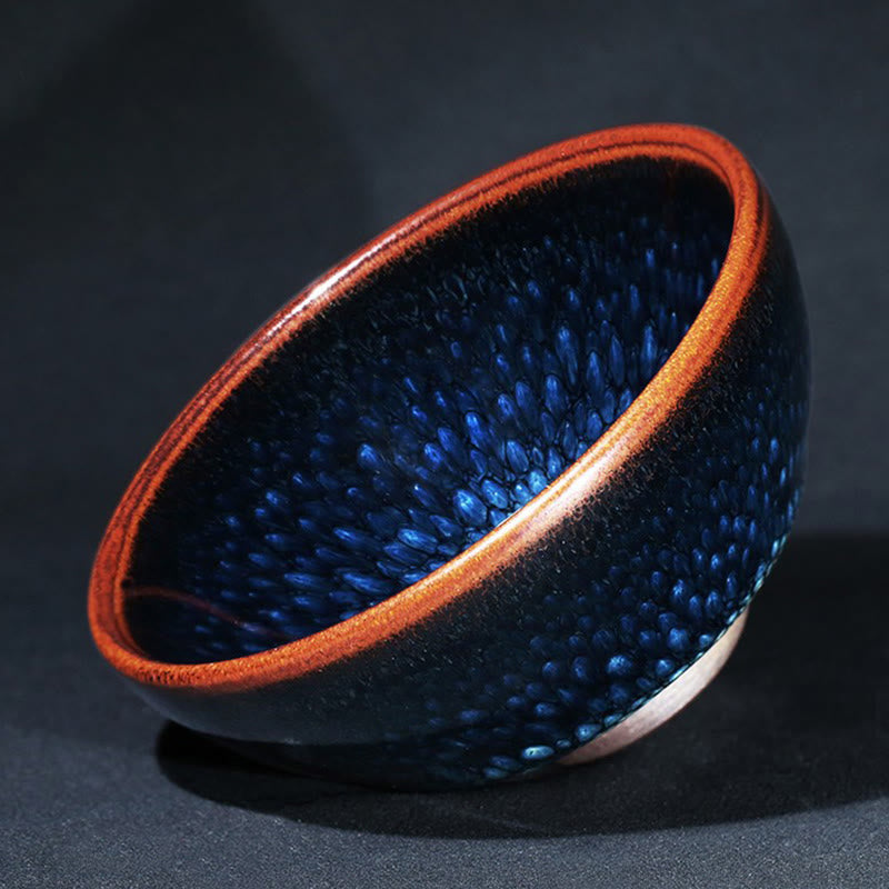 Buddha Stones fatto a mano blu francolino macchia cinese Jianzhan tazza da tè in ceramica Kung Fu tazza da tè ciotola - image 10