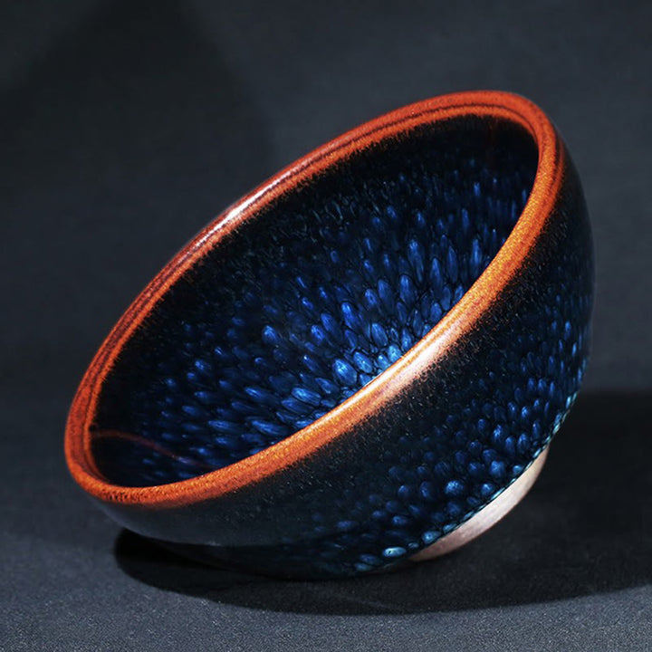 Buddha Stones fatto a mano blu francolino macchia cinese Jianzhan tazza da tè in ceramica Kung Fu tazza da tè ciotola - image 10