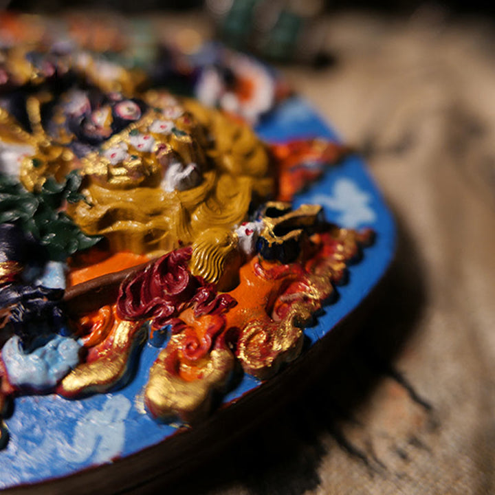 Buddha Stones Mini Daikokuten Dio della ricchezza Buddha Tibet Argilla Serenità Decorazione della casa - image 3