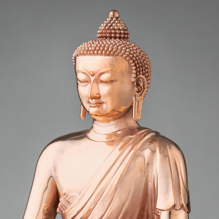 Statua di Buddha Gautama Shakyamuni in rame, decorazione per la casa