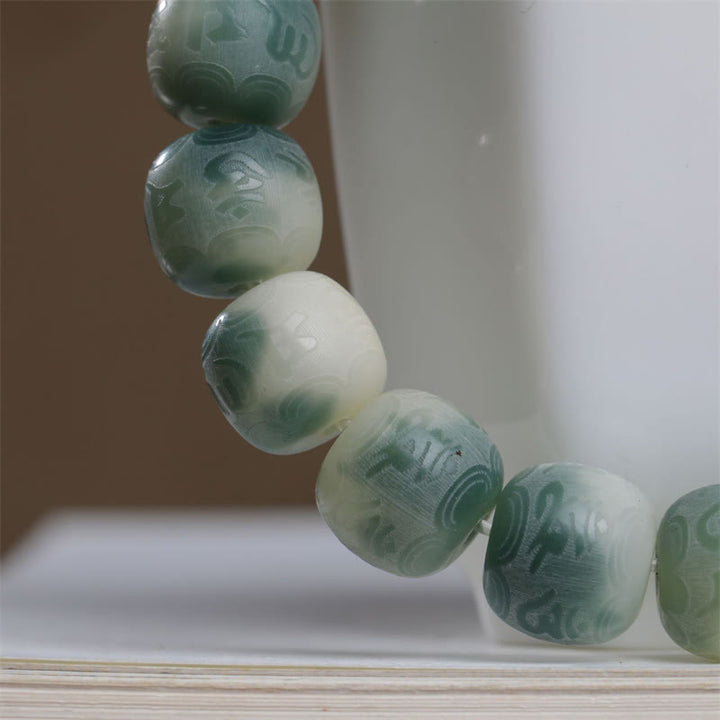 Braccialetto Buddha Stones Bodhi Seed Om Mani Padme Hum inciso per tenere lontani gli spiriti maligni