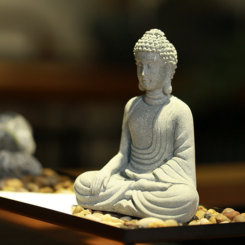 Buddha Stones Meditazione seduta Buddha Benedizione Compassione Decorazione - image 0