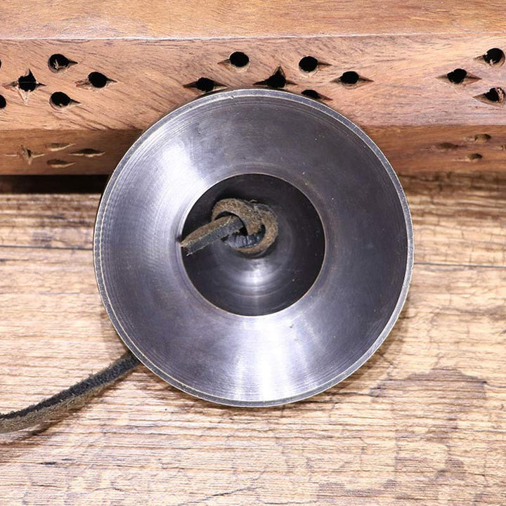 Buddha Stones Campana tibetana Tingsha in rame, decorazione portafortuna con sacchetto - image 1