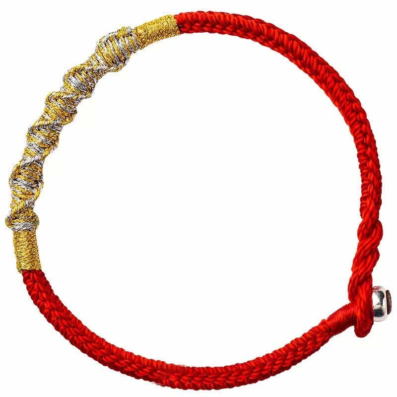 Braccialetto di protezione intrecciato con corda rossa Buddha Stones in argento sterling 925, forza e fortuna - image 6