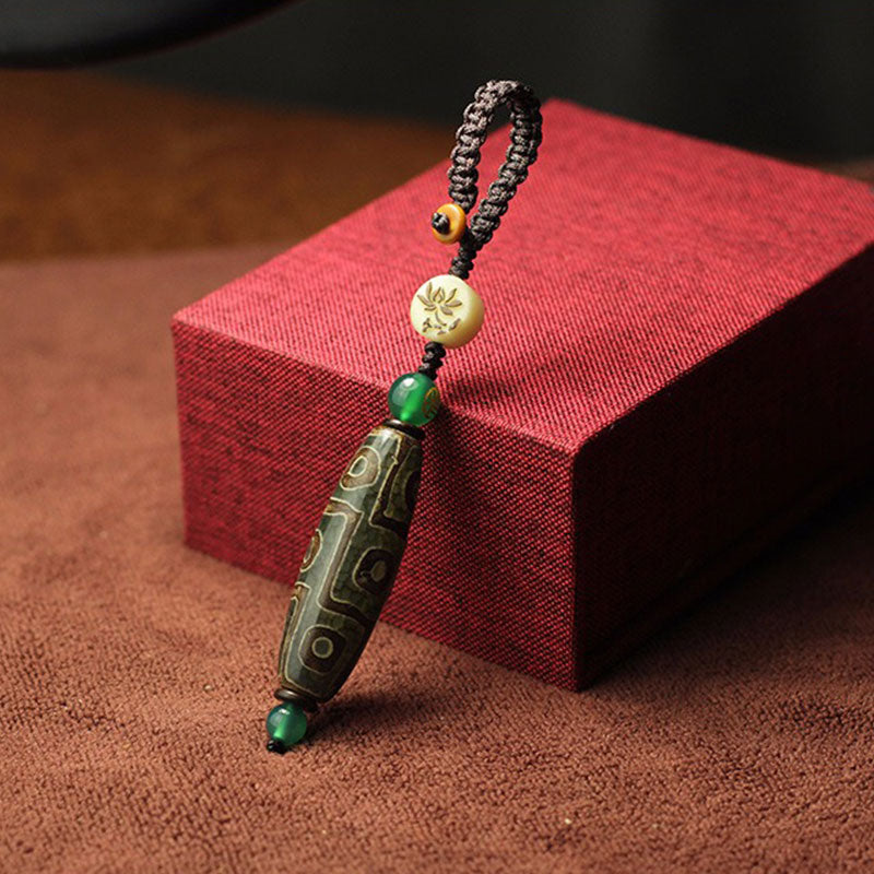 Buddha Stones Tibetano Nove Occhi Dzi Bead Decorazione della Ricchezza