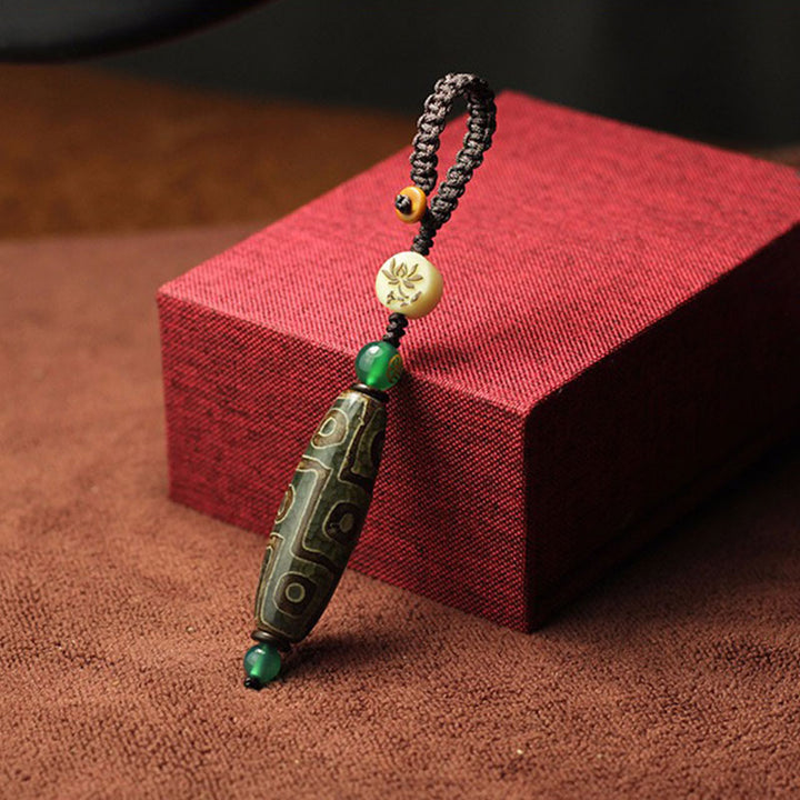 Buddha Stones Tibetano Nove Occhi Dzi Bead Decorazione della Ricchezza