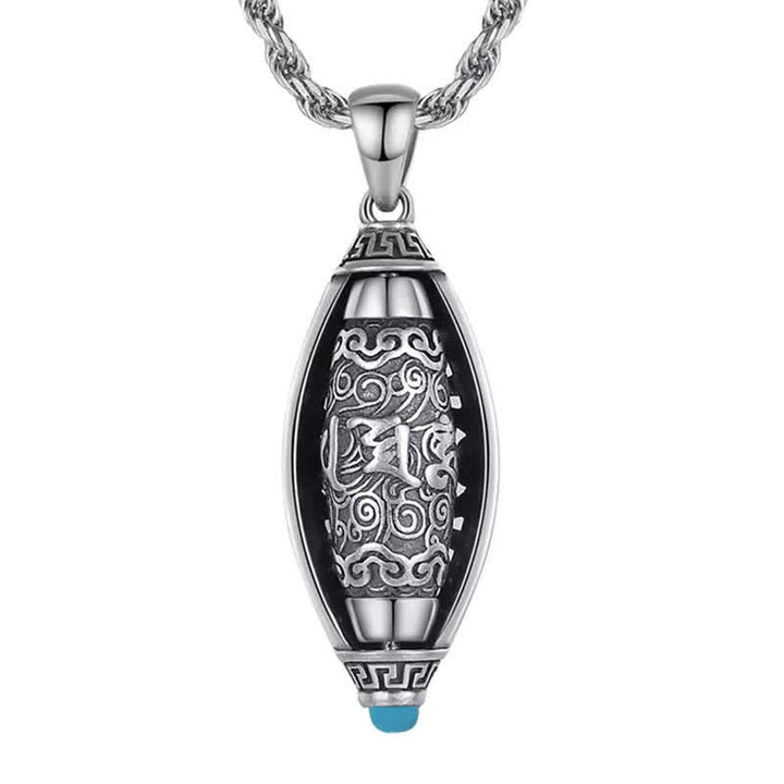 Collana di protezione con ciondolo girevole Buddha Stones Tibet Om Mani Padme Hum