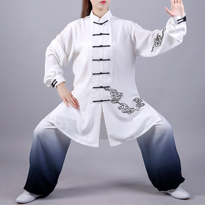 Buddha Stones Nuvole di buon auspicio Gradiente Meditazione Preghiera Spirituale Zen Tai Chi Qigong Pratica Set di abbigliamento da donna