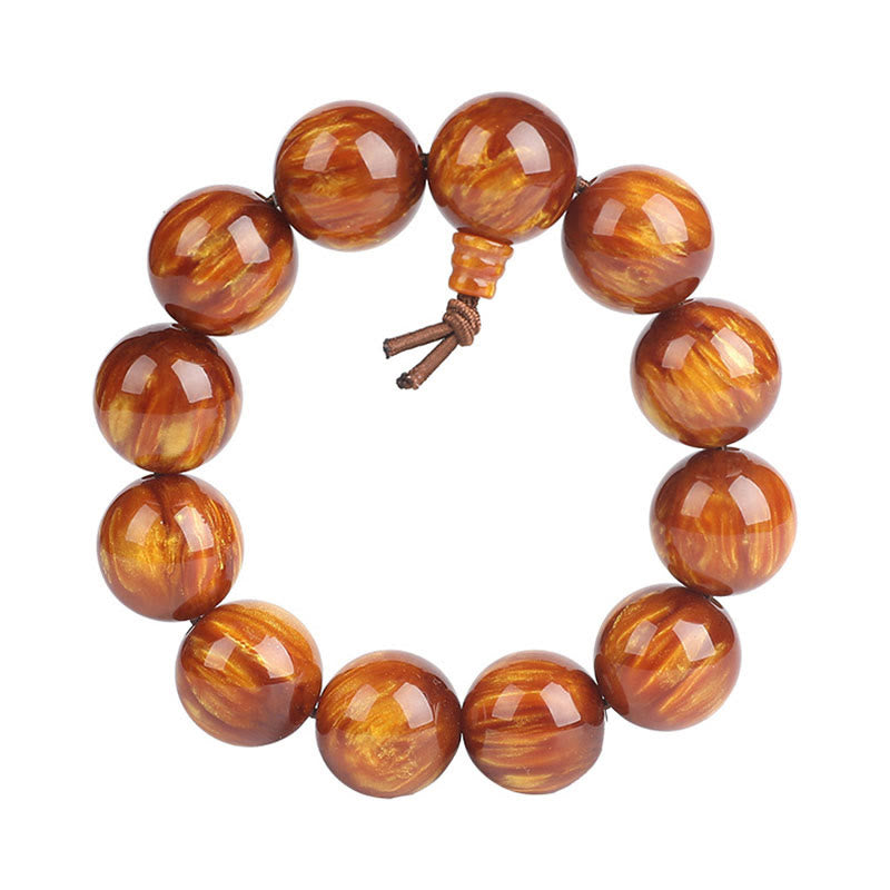 Buddha Stones Golden Sea Willow Braccialetto Mala Successo Positivo