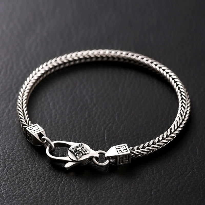 Braccialetto a catena con potere spirituale con svastica e doppio Dorje tibetano Buddha Stones Vajra - Bracciale di misura 22 cm, adatto a polsi con circonferenza di 20 cm. - image 0