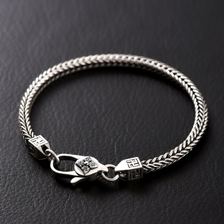 Braccialetto a catena con potere spirituale con svastica e doppio Dorje tibetano Buddha Stones Vajra - Bracciale di misura 22 cm, adatto a polsi con circonferenza di 20 cm. - image 0