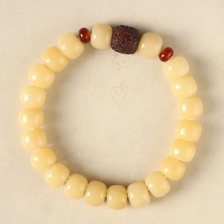 Braccialetto di perline di carattere Fu Buddha Stones, semi di Bodhi, nuvola di buon auspicio, pace