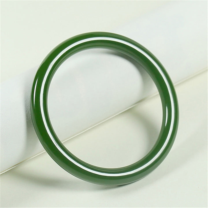 Braccialetto Buddha Stones Cyan Jade Longevity Blessing Bangle - 64 mm - image 0