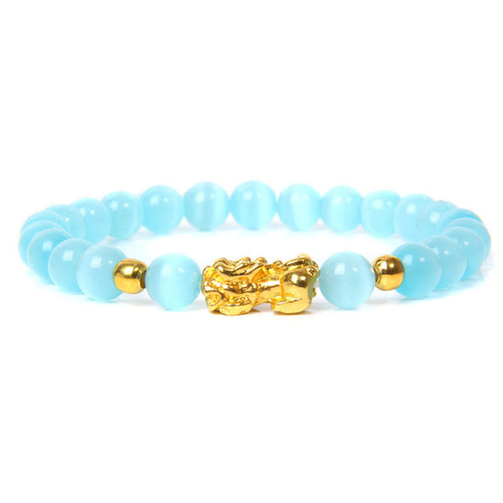 Bracciale della ricchezza in ossidiana Pixiu fortunata con Buddha Stones FengShui
