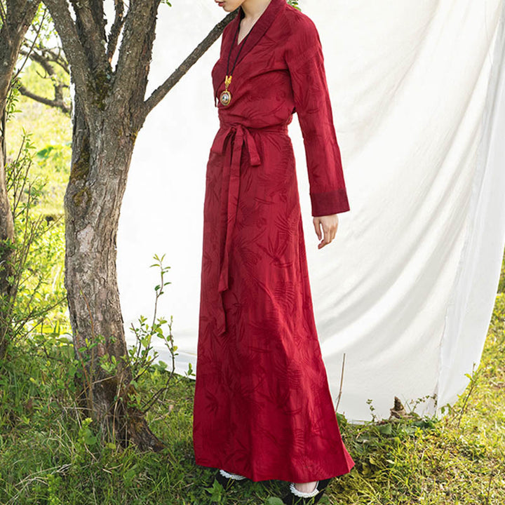 Buddha Stones Tibetan Dress Clothing Lhasa Abito lungo avvolgente Maxi abito Abbigliamento donna